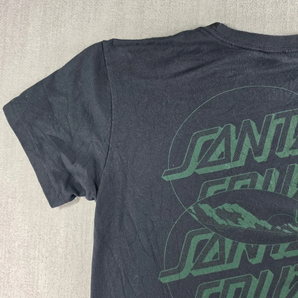 Santa Cruz Graphic T-Shirt Mens Small Black Green Logo Eco Tee